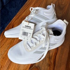 NWT Adidas Lite Racer Rebold White Sneakers